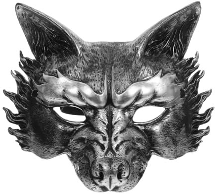 ABOOFAN Masque De Loup D'halloween Réaliste Pour Adultes, Masque De Mascarade D'animal Demi-visage Pour Fête De Cosplay, De Costume De Loup Effrayant Pour Hommes Et Femmes
