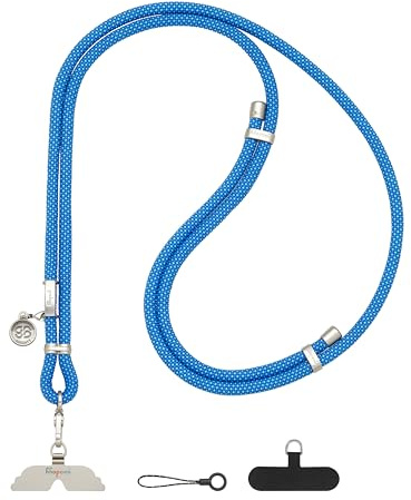 GOODAYY Cordino Telefono, Lunghezza Regolabile Cordino Cellulare con 1 Metallo e 1 Nylon Patch Durevole, Universale Cordino per Telefono Accessori Rimovibile (Diametro 9mm)