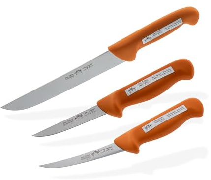 Otto Herder Manicure Profi-Set Fleischverarbeitung, Messerset aus Block- Stech- und Ausbeinmessern, Klingen aus rostfreiem Stahl, Metzgermesser aus Solingen