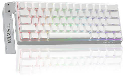 AULA WIN60 HE Mechanical Gaming Keyboard Wired,Hall Effect Magnetic Switches,Adjustable Actuation Rapid Trigger,8K Polling Rate,Side Printed,RGB Backlight,60% Percent Keyboard for Mac/Win (WHITE)