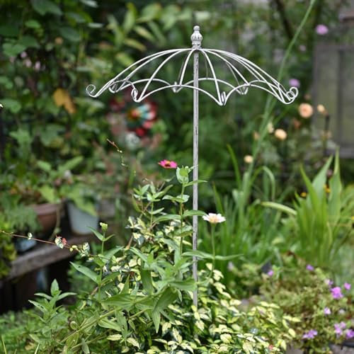 DQRMVV Enrejado De Jardín Vintage, Antiguo Marco De Soporte para Plantas De Paraguas Envejecido, Hierro, Adecuado para Plantas Trepadoras De Exterior, Flores, Verduras Y Enredaderas(Size:92.5cm)