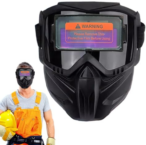 Schweißhelm mit automatischer Verdunkelung, blendfreie Schweißmaske, abnehmbar, große Sicht, automatisches Dimmen, Kopfmontage, Schweißermaske für Automobilbau, Metallproduktion