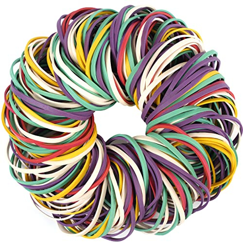 AOUOU Rubber Bands 80mm x 3mm 5 Colors Net Weight 190g/about 220pcs