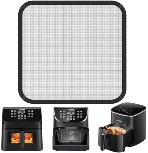 Spritzschutz für Heißluftfritteuse Edelstahl + Silikon - Kompatibel mit Cosori CP158 (5.5L), TurboBlaze (6.0L), Premium II (6.2L), Turbo Tower (10.8L) & Philips HD9270/91 (6.2L), HD9285/91 (7.2L)
