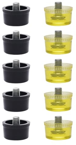GMBYLBY 10pcs Rubber Hammer Heads Replace Yellow Black Tip Set For Installation Fine Adjustments Delicate Surfaces