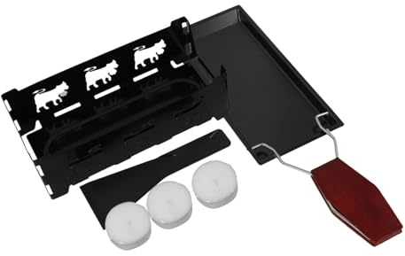 CIYODO Folding Baking Tray Raclette Pan for Portable Raclette Grill for Camping and Soft Cheese Warmer Includes Mini Candle