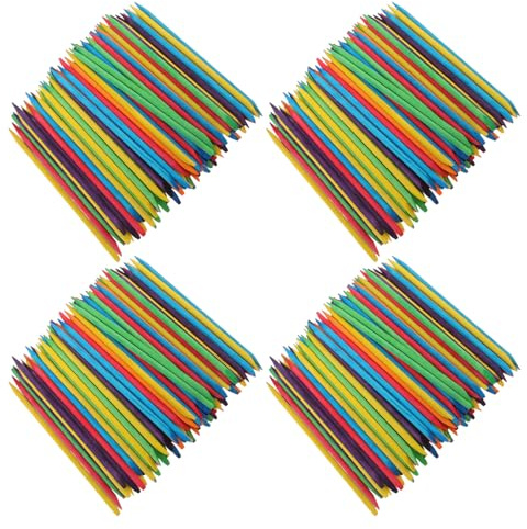Stecche in Legno per Manicure 400 Pezzi, Doppia Punta | Lunghezza 4, 48 Pollici, per Manicure e Pedicure, Uso DIY e Dettagliata Pulizia