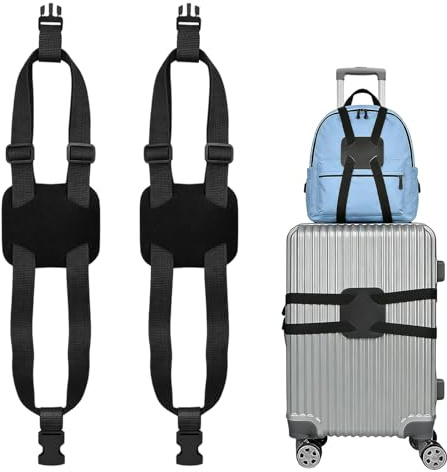 Koffergurt Kreuzgurt 2er-Set – Elastische Luggage Connector Straps Für Kofferband Sicherung, Universelles Koffer Zubehör Zur Handgepäck Fixierung Am Rollkoffer
