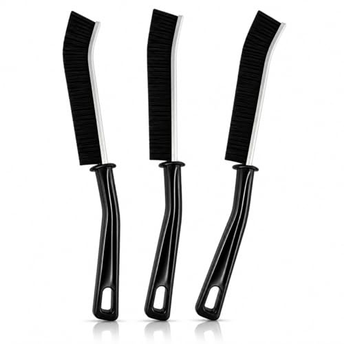 Crevice Cleaning Brush Set of 3 Hard Bristle Gap Cleaner for Grout, Window Tracks, Tile Joints, Sliding Doors, Kitchen Bathroom