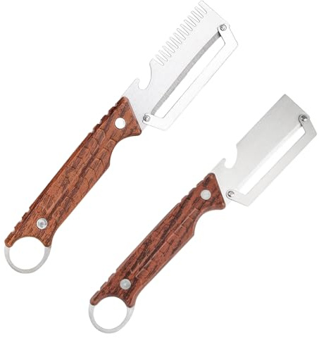 Foonary Pelapatate multifunzione con manico in legno, 3 in 1, con pelapatate a julienne e apribottiglie, strumento professionale da cucina per cucina e campeggio