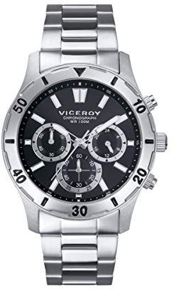Viceroy Reloj Cronógrafo Hombre de Acero Inoxidable - 43 mm - Movimiento de Cuarzo - 401135