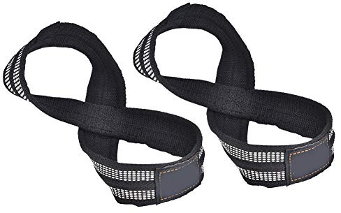1 paio 8 Cinghie per sollevamento pesi Cinghia da polso Dead Lift per pull-up Bar Powerlifting Palestra Fitness Attrezzatura per bodybuilding(M)