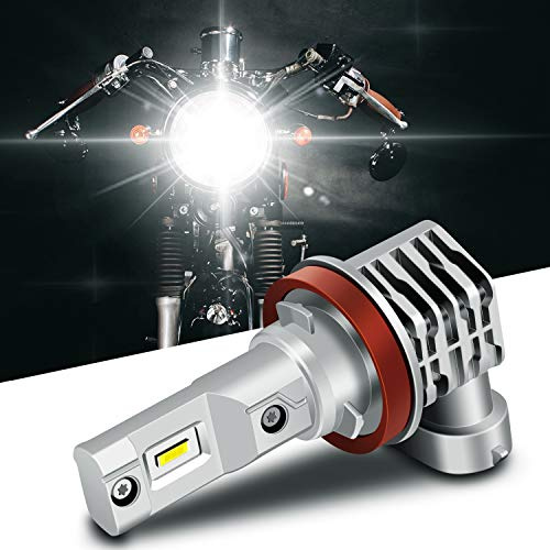TECTICO H11 H8 H9 6500K Motorcykelstrålkastare Glödlampor, led glödlampa motorcykel framstrålkastare Led Diamond vit DC12V 20W -1 st.