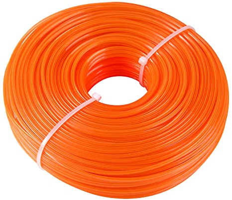 CHRORINE 5-Edge Heavy Duty Nylon Strimmer Line, 2.4mm x 100m, Orange, Petrol