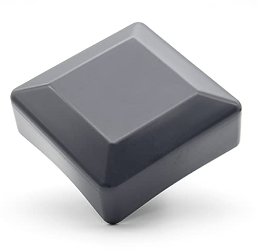 Enkotrade 4 Stück Zaunkappen Anthrazit für Außenmaß 100x100mm, Rohrkappen aus hochwertigem Kunststoff, Pyramide Quadratisch Zaunpfostenkappen Pfahl Deckel Zaunabdeckung