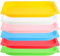 Elsjoy Set of 6 Large Plastic Activity Trays, 38 x 30cm Colorful Art Trays Stackable Craft Tray, Arts and Crafts Organizer Tray Shallow Serving Platters for Kids, School, Classroom, DIY Projects