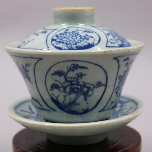 VIXDA 1 pièces Vintage Petit Bleu et Blanc Gaiwan Chinois Ancien glaçure théière Bol pour thé varié Porcelaine Verres