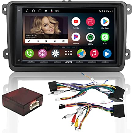 ATOTO A6PF Android Doppel-Din Autoradio Kompatibel mit VW Volkswagen/Golf/Polo/Tiguan, 7-Zoll Digital Media-Receiver, Wireless Carplay & Drahtloses Android Auto, 2 Bluetooth, 2G+32G, A6VW07APF