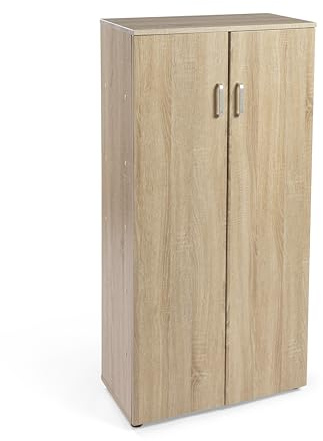 DUPI Mueble Zapatero Librería de Dos Puertas, Madera, Zapatero Puertas de Libro Mueble Auxiliar, Medidas: 60cms Ancho, 32.5cms Profundo, 124cms Alto (Taupe)