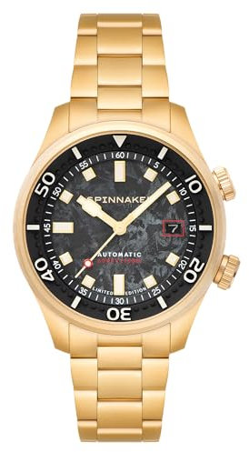 Spinnaker Bradner Bascom Automatikuhr für Herren, limitierte Auflage, 42 mm, mit massivem Edelstahlarmband SP-5111, Medaillon Carbon, Japanisch