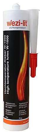 6x 310ml wezi-lit W-1000 Dichtungsmasse hitzebeständig bis 1000° Kesselkitt Ofenkitt Kleber feuerfest hochtemperatur