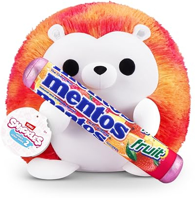 Snackles, Series 2, Hedgehog (Mentos, Fruit), Kuschelig-weiches, beruhigendes, 20 cm großes Plüschspielzeug mit lizenziertem Snackmarken-Accessoire (Hedgehog)