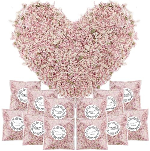 Mbsomnus 12 Paquets Fleurs Séchées Mariage Petales a Jeter Mariage Confettis Mariage Biodegradable Naturels Fleur Sechees Mariage Petales de Rose pour Voiture Deco Champetre Parti