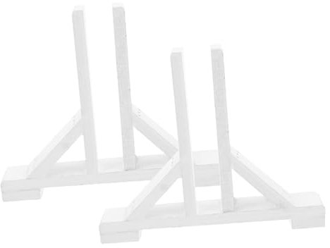 SEWOART 2St Zäune fence laufställe Zaunhersteller Gartenzaunbasis Raumteilerhalterung Zahnspange Bausatz Zaunzubehör Zaunteile aus Holz der Zaun Holzzaun Holzfüße kleiner Zaun Suite Weiß