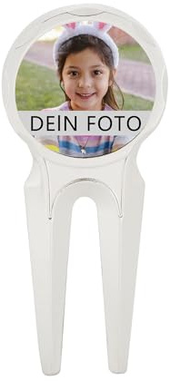 MilyaDE 1 PCS Golf Pitchgabel mit Foto Personalisiert Metall Golfball Marker Magnet Pitching Gabel