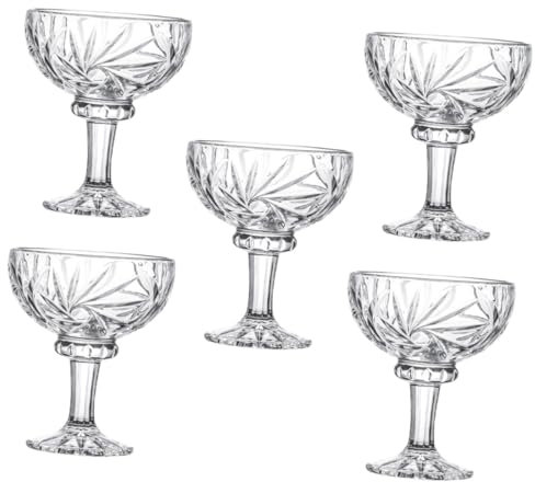 PRETYZOOM 5 Pz coppa gelato bicchiere tumbler bicchieri bibita gelato con piede contenitore per dolci tazze da dessert coppa da dessert in coppetta per servire il gelato
