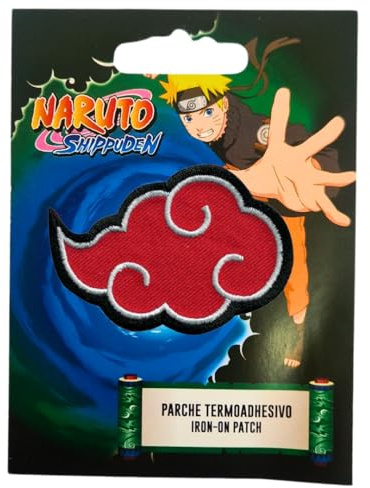 COMERCIAL MERCERA, Aufnäher Patches, Naruto, Aufnäher Ideal für Mützen, Jacken, T-Shirts oder Schultaschen, 100% Polyester (Gestickter, Akatsuki-Wolke)