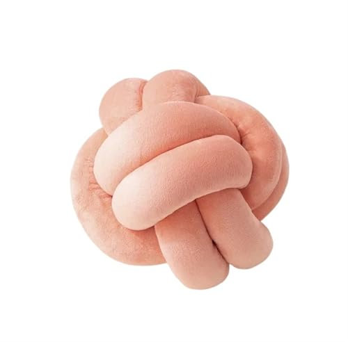MZSKLW Knotenkissen, weiches Plüschkissen, Sofakissen für Wohnzimmer, grün, rund, handgewebt, rundes Knotenkissen für Bett, Wohnzimmer, Bodenkissen (H1233-orange-18 cm)
