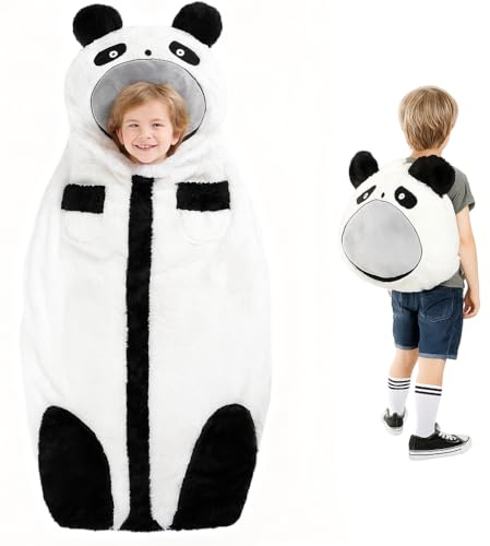 LUFEEMGA Sacco a pelo per bambini con cuscino, morbido e soffice, 2 in 1, per bambini e bambine fino a 140 cm
