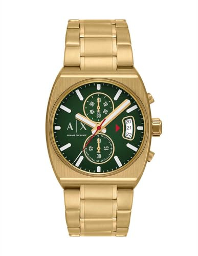 Armani Exchange Watch For Men, Quartz Chronograph Movement and 40 mm Case Size with stainless steel strap