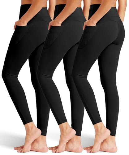 Roself Moment 3er Pack Damen Yoga Leggings mit High Waist – weiche, elastische Sporthosen für Fitness & Gym, XS–XL