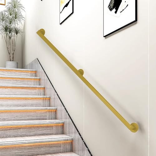 Moderno corrimano per scale per interni ed esterni, lunghezza da 60 cm a 6 m, completo di kit di installazione, ringhiera resistente ed elegante per sicurezza e supporto