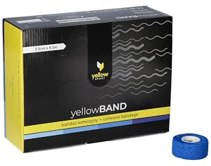 Zarys yellowBAND – Bandage cohésif, 2,5 cm x 4,5 m, Bleu - Boite de 36 pièces