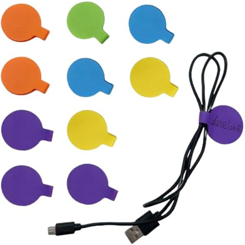 ROKZELT 10 Pièces Réutilisables Étiquettes de câble, Rond Inscriptibles Marqueurs Electriques, Polyvalentes Grand Format