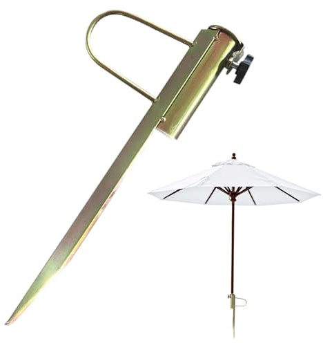 YARNOW Ancre de Parasol en Acier Galvanisé Robuste Grand Diamètre 32-38mm Pied de Parasol D'extérieur pour Plage Support de Fixation Sécurisé Ancrage Sable de Jardin et Terrasse