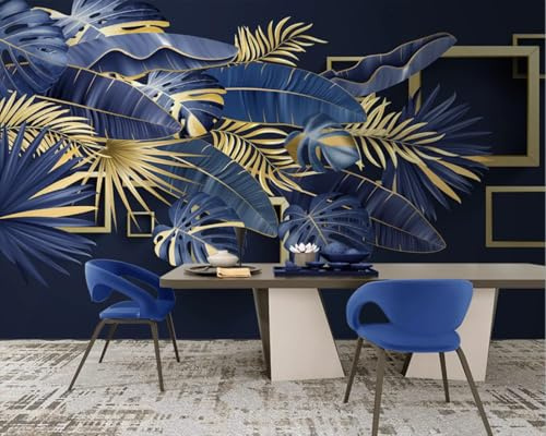 Mural 3D papel pintado de plátano Lápislázuli azul pintura mural de fondo pared de fondo de salón decoración interior de pared