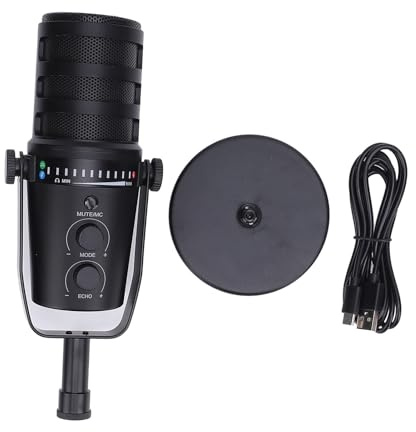 OPPWONG Microfono da Gioco USB XLR Dinamico Professionale Microfono Cardioide con Supporto Antiurto Regolabile in Metallo per Registrazione in Streaming Live Karaoke