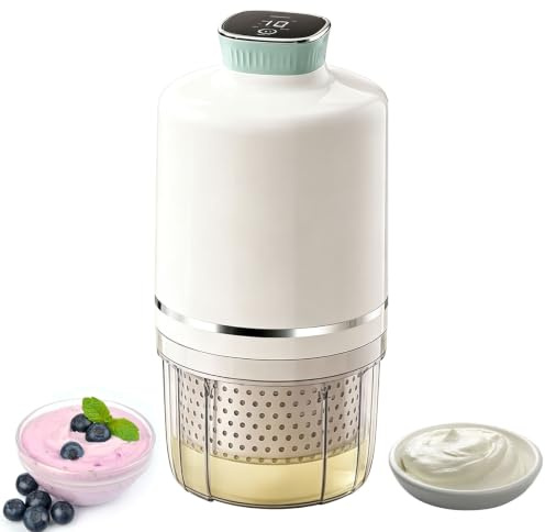 Colador de Yogur Eléctrico de 1 Litro, Yogurtera de Queso con 3 Modos