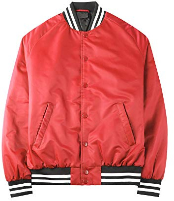 Hat and Beyond Mens Varsity Jacket Baseball Letterman College Bomber Jackets (3X-Large, 1ks24_Red)