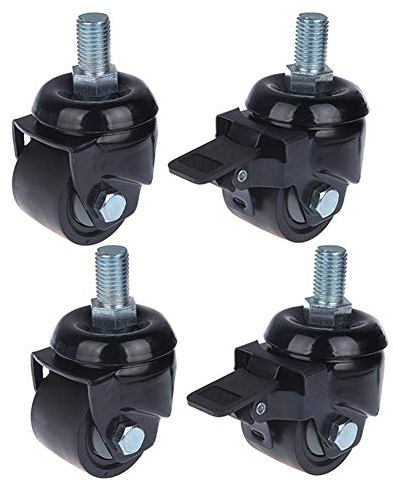Schwerlastrollen 2'' 2,5'' 3 zoll Gewinde M16 Industrielle Rollen 300kg-600kg Niedriger Schwerpunkt Leise Nylon Lenkrollen mit Bremse für Mechanische Ausrüstung Werkbank Transport 4 Stück