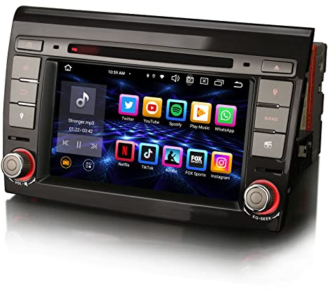 4GB+64GB 8 Core Android 14 Autoradio GPS Navigatore per Fiat Bravo Supporto Wireless Carplay Android Auto DSP Bluetooth 5.0 Wifi 4G DAB+ OBD2 Lettore DVD Touchscreen