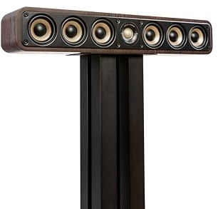 Polk Signature Elite ES35 Slim Center Channel Speaker - Hi-Res Audio Certified, Dolby Atmos & DTS:X Compatible, 1 Tweeter & (6) 3 Woofers, Dual Power Port for Effortless Bass, Contemporary Walnut