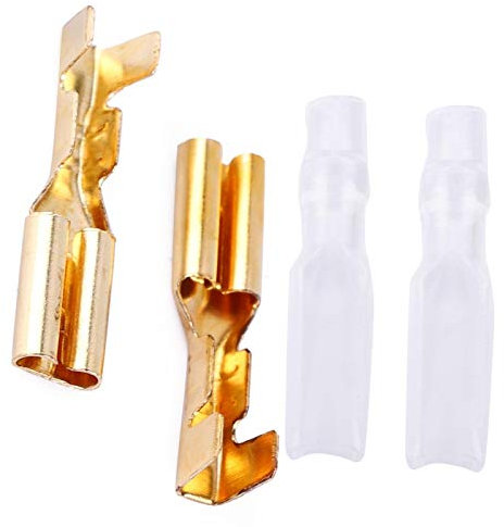 Gold Terminal, Crimp Terminal Connector 2.8mm Gold Brass Car Speaker Electric Wire Connectors Set 100 Pair