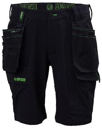 Apache Workwear Whistler Cargo Stretch Work Shorts Black 32 Waist