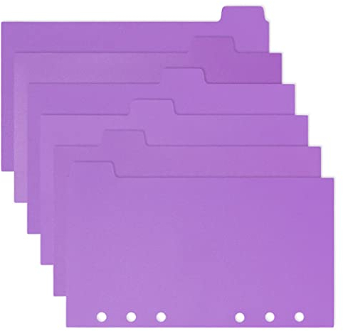 Operitacx 6blätter Bindemittel Registerblätter Für Ordner Trennblätter Mit Registerkarten Ordner Ersatz-registerblätter Ring-ordner