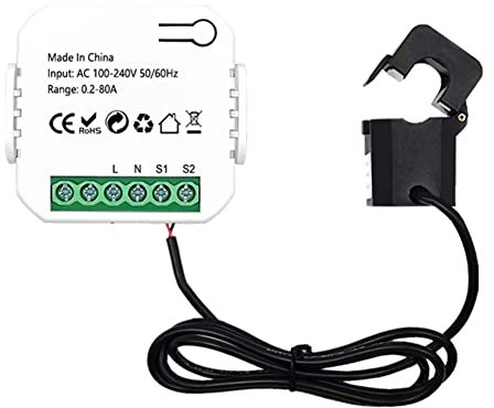 Povxlum Tuya Smart Life WiFi Energy Meter 80A with Current Transformer Clamp KWh Power Monitor Electricity Statistics110V 230V